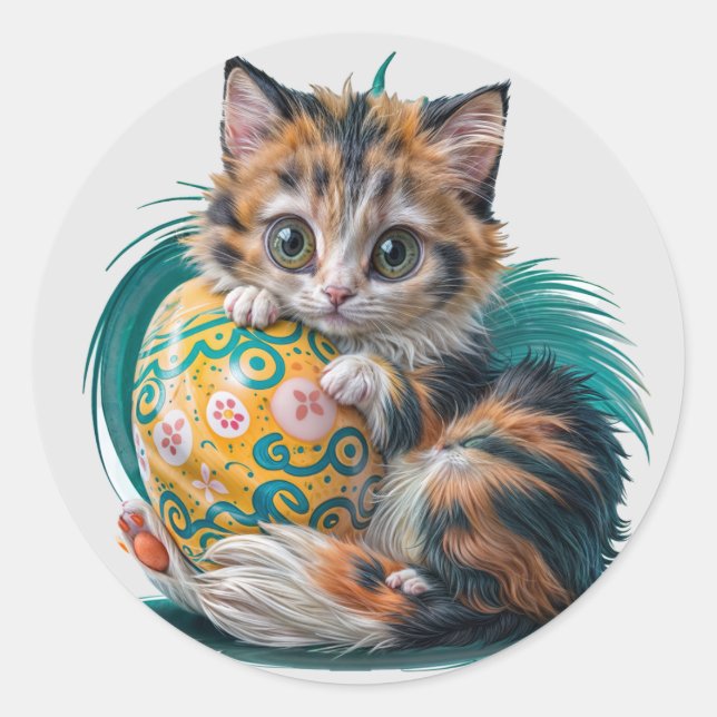 Kitty Oaster Eegg Runder Aufkleber (Vorderseite)