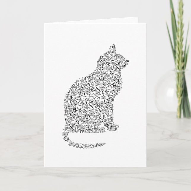 Kitty On Bikes Bicycle Cat Karte (Vorderseite)