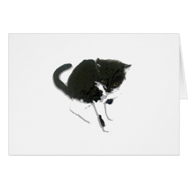 Kitty Painting Black and White Cat (Vorderseite (Horizontal))