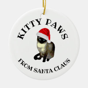 Kitty Paws aus dem Santa Claus Niedliche siamesisc Keramik Ornament