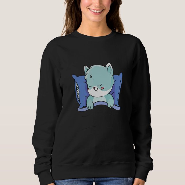 Kitty Pet Schlafkatze Niedlich Kitten Katze Sweatshirt (Vorderseite)