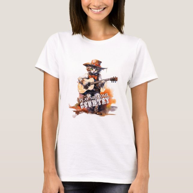 Kitty Play Me some Country T-Shirt (Vorderseite)