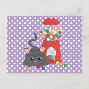 Kitty Playing mit Gumballs Postkarte