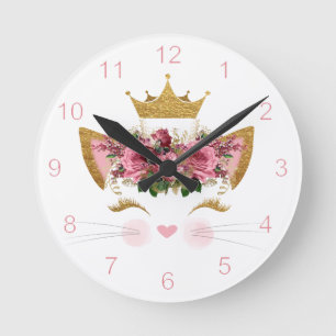 Kitty Princess Wall Clock Runde Wanduhr