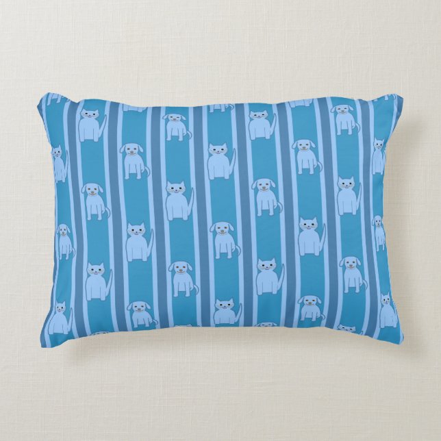 Kitty & Puppy gestreift Dekokissen (Vorderseite)