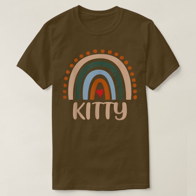 Kitty Rainbow Grandma Niedlich Mütter Day Funny Ki T-Shirt (Design vorne)