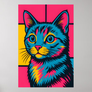 Kitty Retro Pop Art Katze Poster
