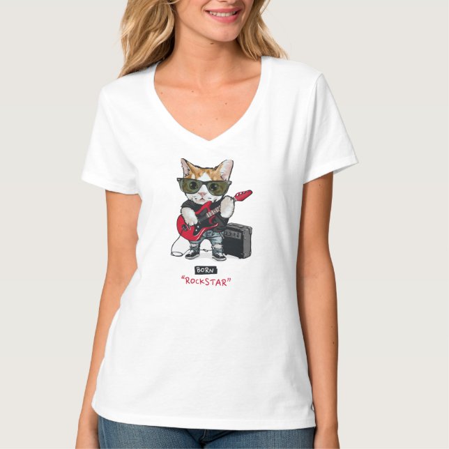 Kitty Rockstar T - Shirt (Vorderseite)