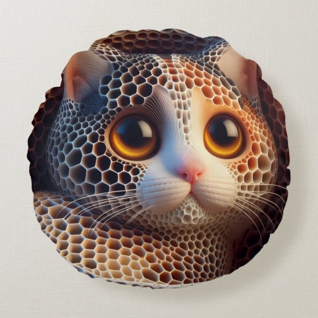 Kitty Round Pillow Rundes Kissen (Vorderseite)