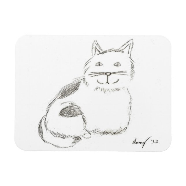 Kitty Sketch Flexible Magnet (Horizontal)