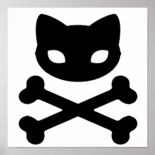 Kitty Skull und Crossbones Poster