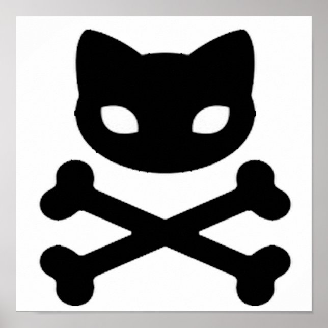 Kitty Skull und Crossbones Poster (Vorne)