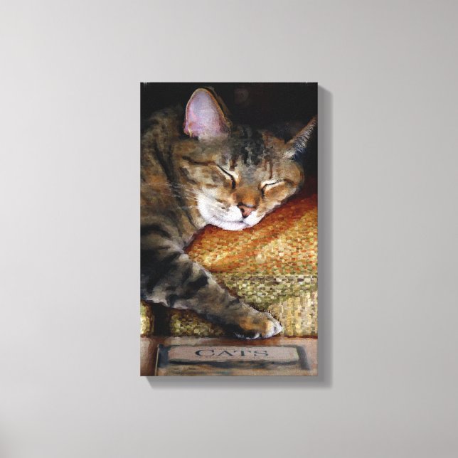 Kitty Sleepy Book Leinwanddruck (Vorderseite)