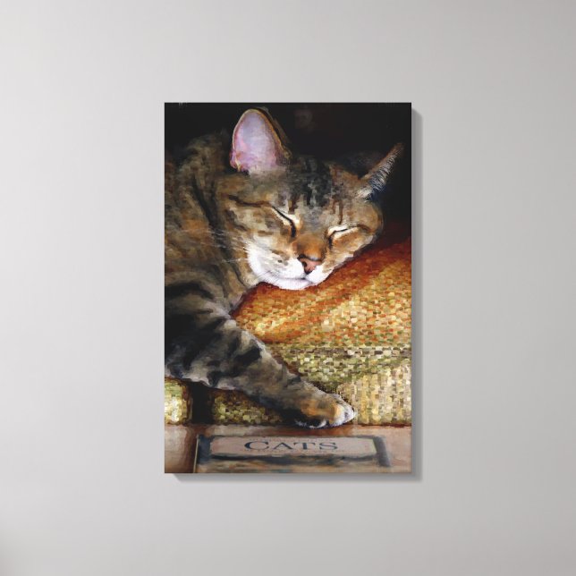 Kitty Sleepy Book Leinwanddruck (Vorderseite)