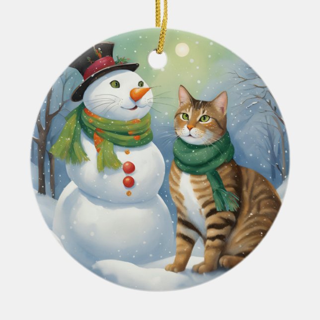 Kitty Snowman und Cat Ornament (Vorne)