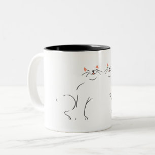 Kitty Stimmen Kitty Cat Freude weiß schwarz Zweifarbige Tasse