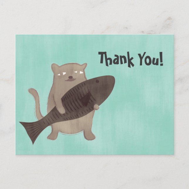 Kitty und seine Fische Postkarte (Vorderseite)