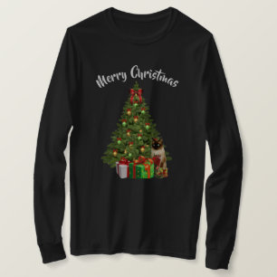 Kitty und Weihnachtsbaum T-Shirt