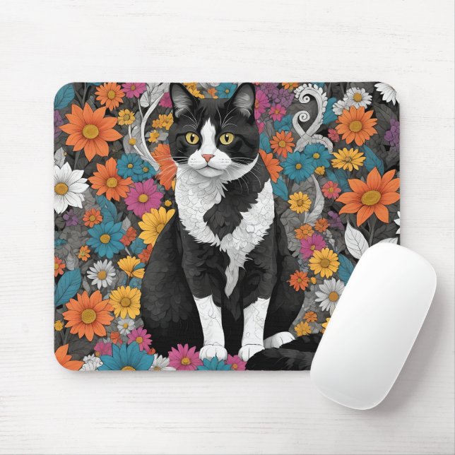 Kitty unter den Blume Mousepad (Mit Mouse)