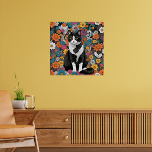 Kitty unter den Blumen Poster