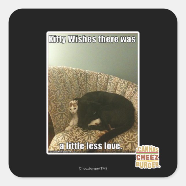 Kitty Wains Quadratischer Aufkleber (Vorderseite)