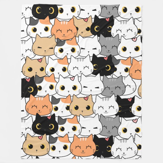 Kitty Wall 60x80 Fleece Blanket (Vorderseite)