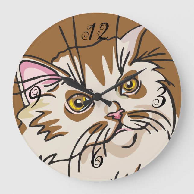 Kitty Wall Clock Große Wanduhr (Vorderseite)
