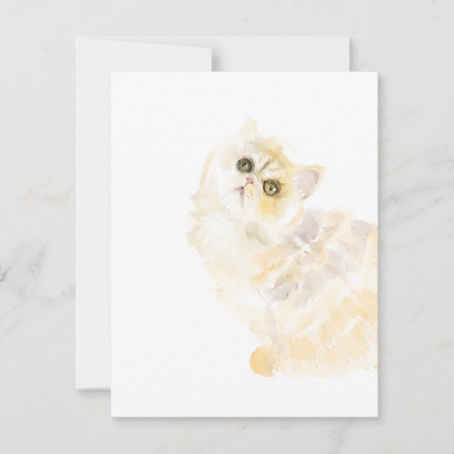 Kitty Watercolor by Art von Shelley Dankeskarte (Vorderseite)