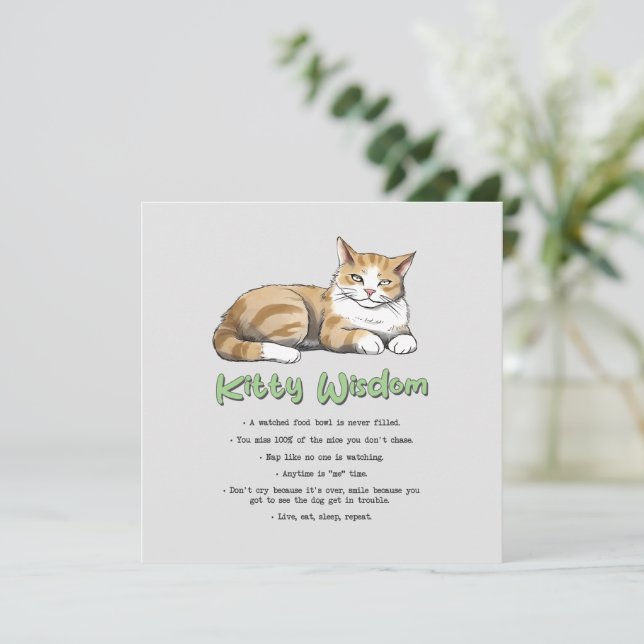 Kitty Wisdom - Funny Cat Rules with a Brown Cat (Stehend Vorderseite)