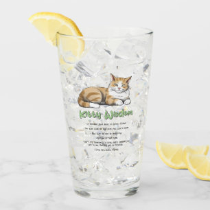 Kitty Wisdom - Funny Cat Rules with a Brown Cat Glas