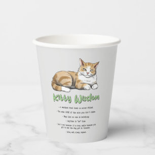 Kitty Wisdom - Funny Cat Rules with a Brown Cat Pappbecher