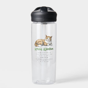 Kitty Wisdom - Funny Cat Rules with a Brown Cat Trinkflasche