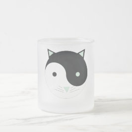 Kitty Yin Yang mit Minze Green , Black und White Mattglastasse