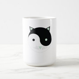 Kitty Yin Yang mit Minze Green , Black und White Verwandlungstasse