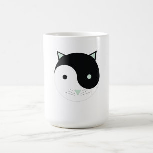 Kitty Yin Yang mit Minze Green , Black und White Verwandlungstasse