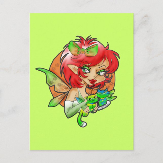 Kittycat Fairy Postkarte (Vorderseite)