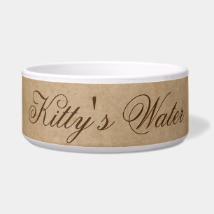 Kitty's Water   Brown Texture Cat Water Bowl Napf