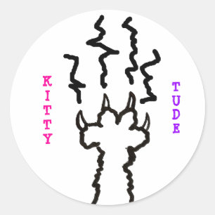 "KittyTude!" Runder Aufkleber