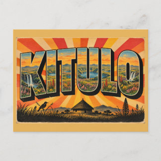 Kitulo-Wildblumen-Serengeti-Vintage-Reise-Kunst Postkarte