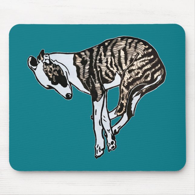 Kitz brindle schläfriges Whippet Mousepad (Vorne)
