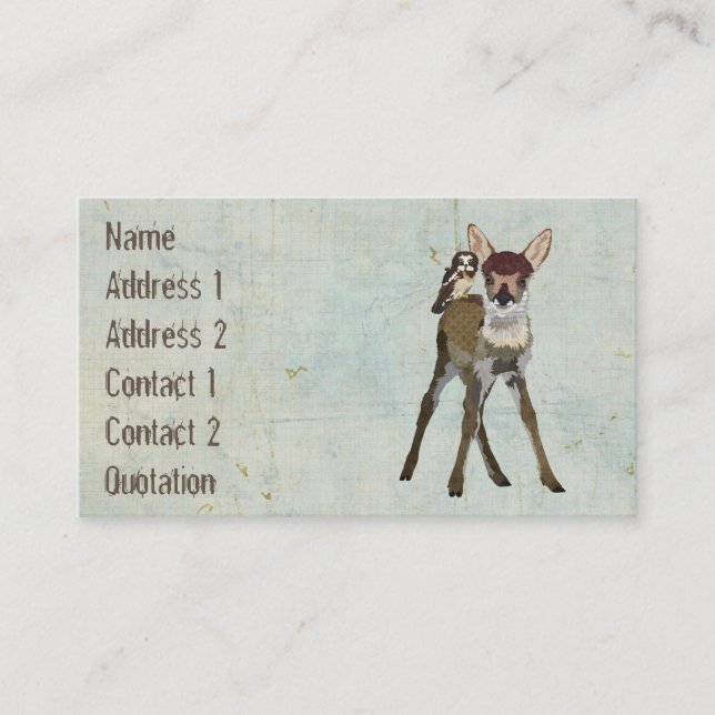 Kitz-u. Eulen-Schmutz-Visitenkarte Visitenkarte (Vorderseite)