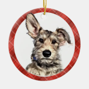 Kitz-Welpen-Verzierung mit Geschenkbeutel Keramik Ornament