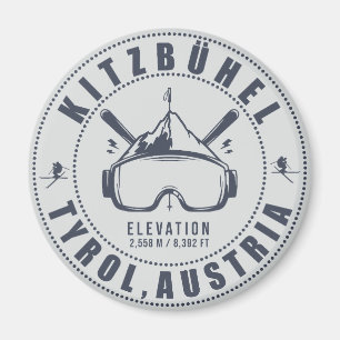 Kitzbuhel Österreich Berg Vintage Minimalistisch Magnet