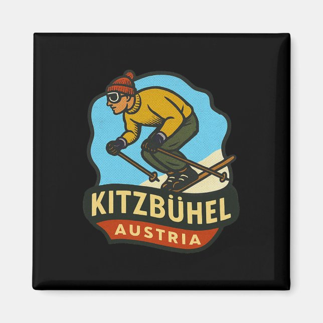 Kitzbühel Österreich Skifahren  Magnet (Vorne)