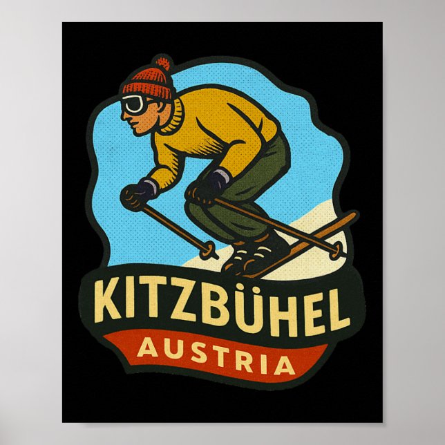 Kitzbühel Österreich Skifahren  Poster (Vorne)