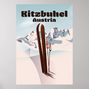 Kitzbühel österreichisches Skiplakat Poster