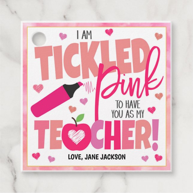 Kitzelrosa Sie sind unser Geschenkschild Geschenkanhänger (Vorderseite)