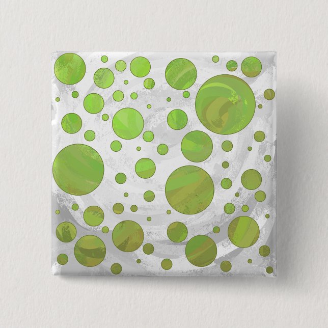 Kiwi Bash Green Polka Dot Button (Vorderseite)