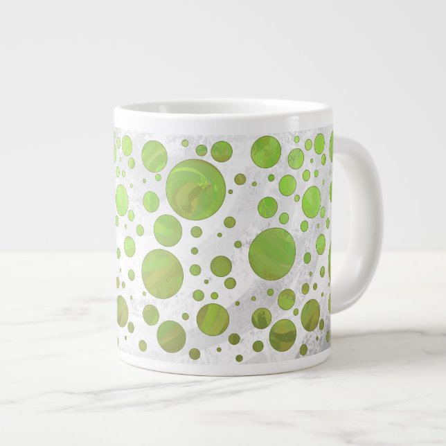 Kiwi Bash Green Polka Dot Jumbo-Tasse (Vorderseite Rechts)