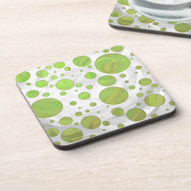 Kiwi Bash Green Polka Dot Untersetzer (Linke Seite)